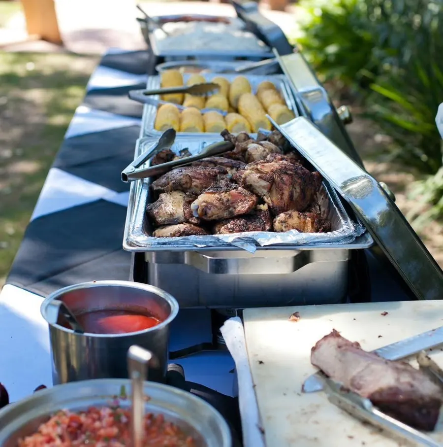 Barbecue food in a sample social post