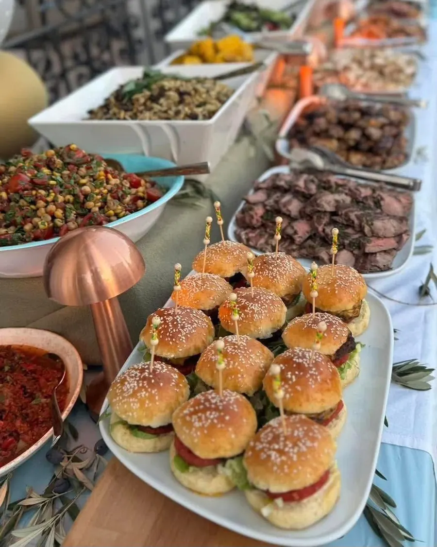 A catered buffet, shown as a sample layout
